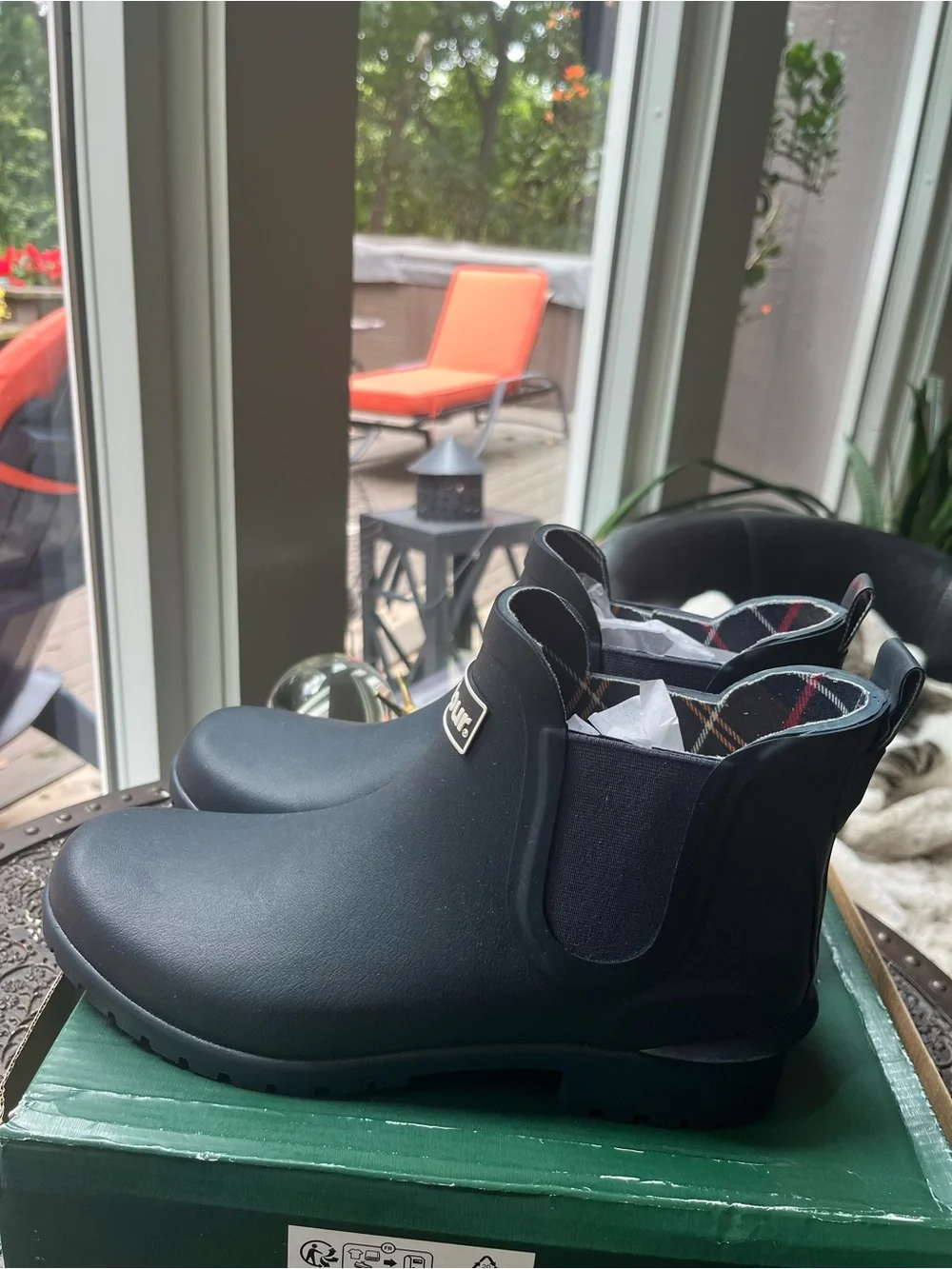BARBOUR WILTON WELLINGTONS RAIN BOOTS NAVY 40 EU 9 US